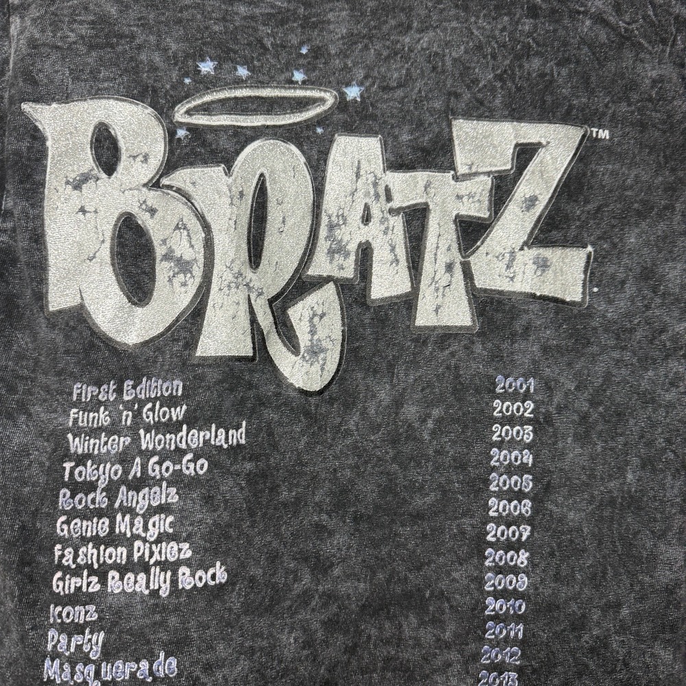 Bratz Women's Angel Cloud Tour T-Shirt Acid Wash Black Small 2023 Graphic Tee - Picture 6 of 7